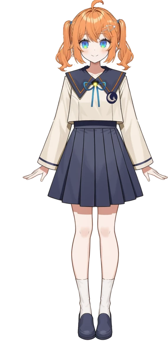Norro 的看板娘諾拉：橘色雙馬尾、穿水手服的女孩